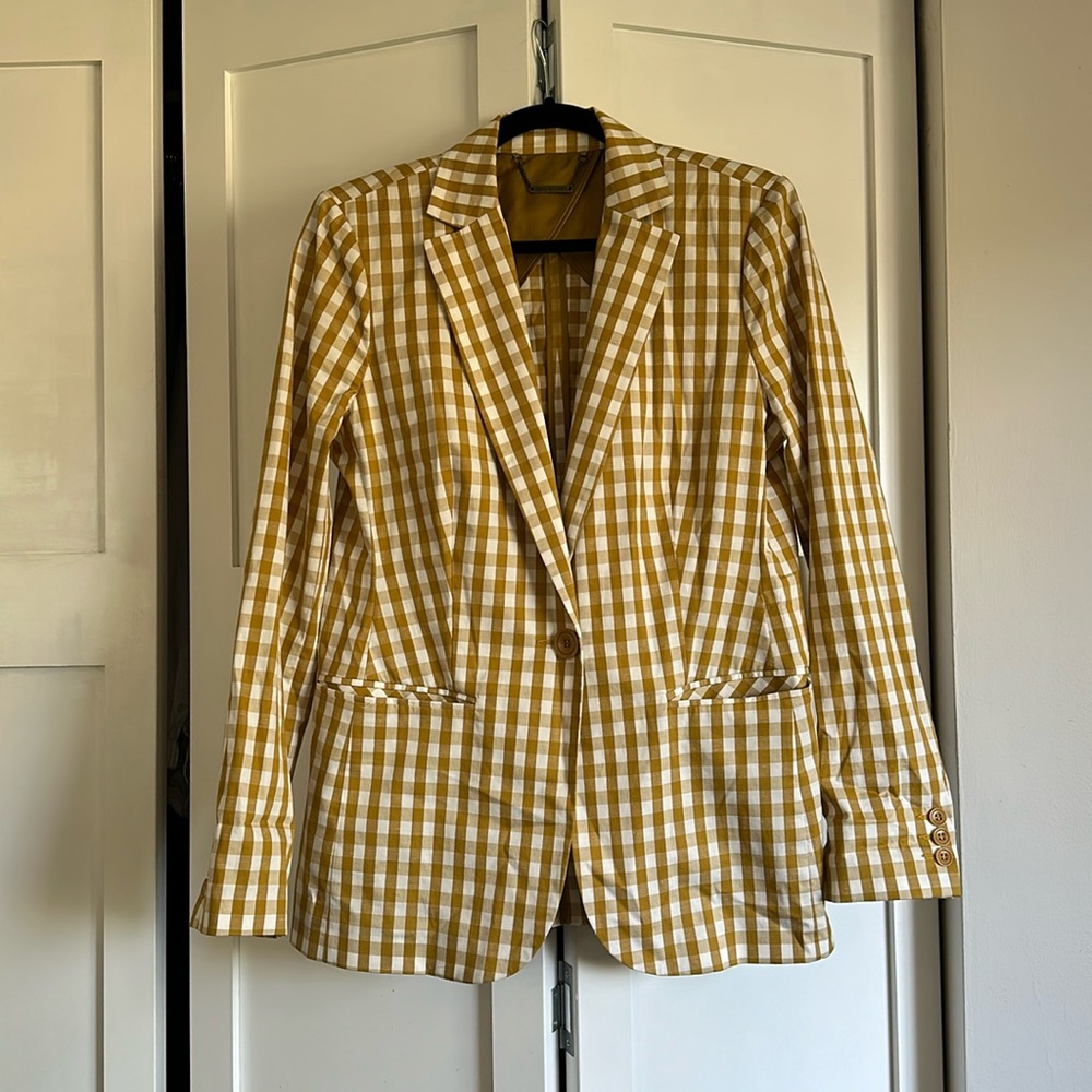 Trina Turk Little Palm Gingham Blazer